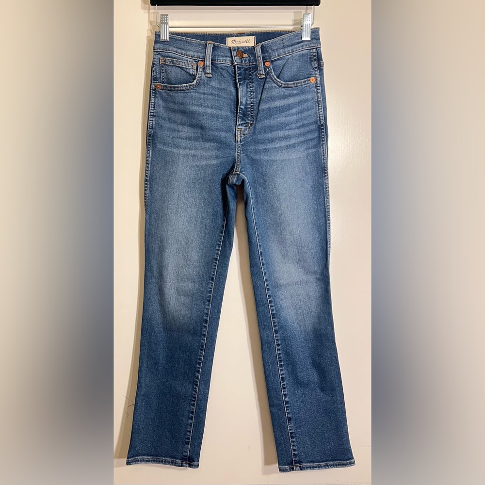 Madewell Stovepipe Straight Leg Blue Jeans